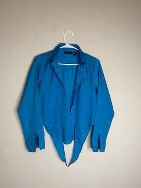 Women's Turquoise Button-Up Shirt